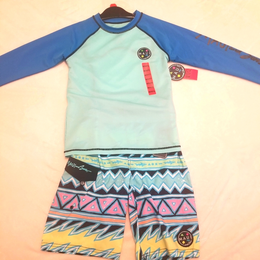 Boys blue swim rashguard